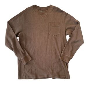 Duluth Trading Co Men's Burly Thermal Standard Fit Brown Crew Neck Size L